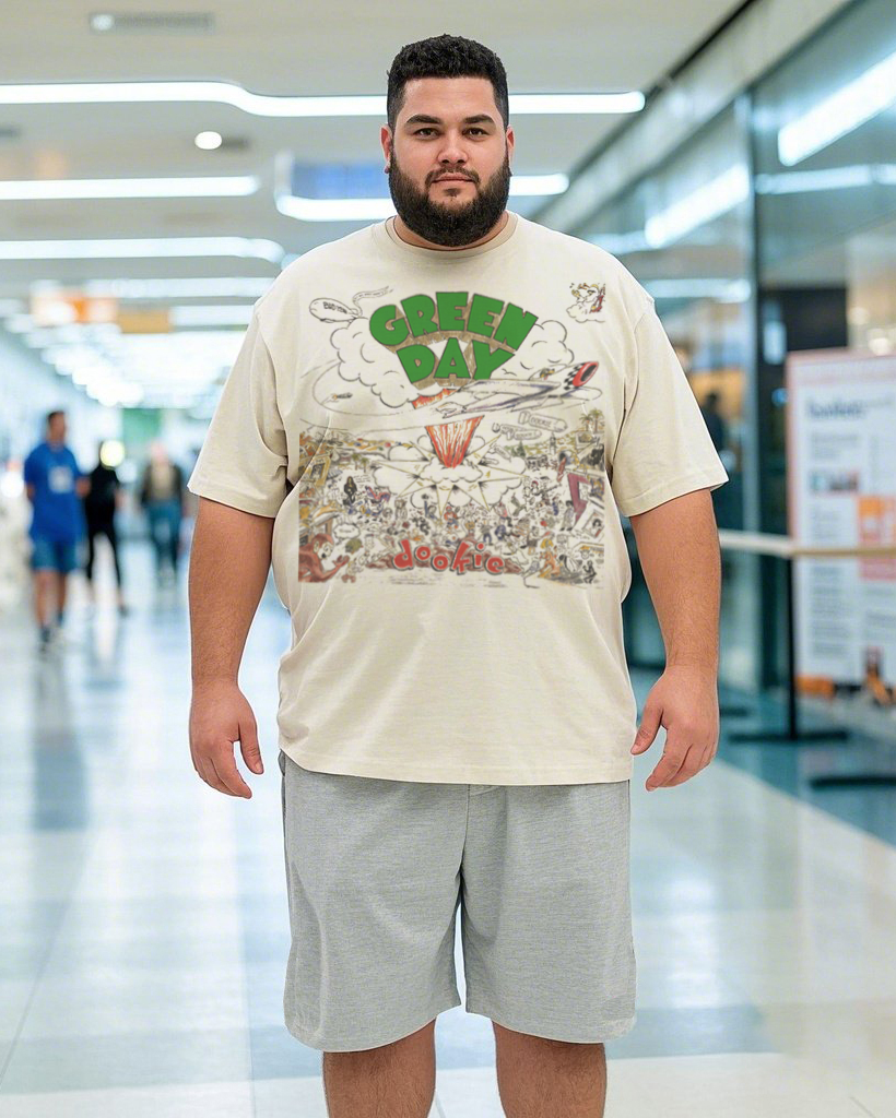 Plus Size Summer Casual Printed 100% Cotton T-Shirt