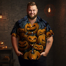 Load image into Gallery viewer, Halloween Pumpkin Illustration Men&#39;s Short Sleeve Shirt