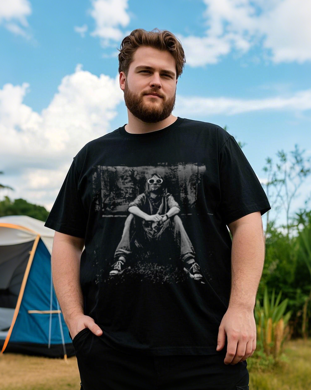 Plus Size men's Printed T-Shirt | 100% Cotton | Summer Casual Tee