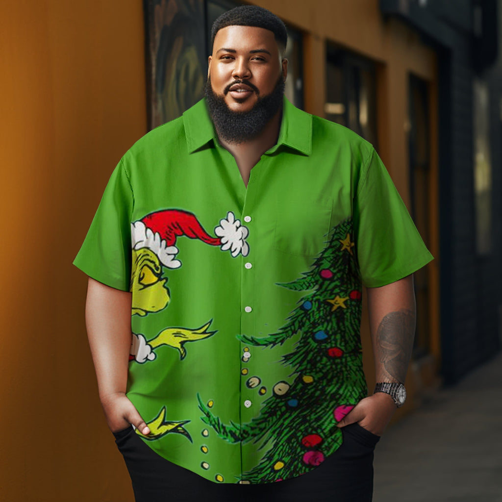 Simple Casual Christmas Creative Design Men's Plus Size Shirt