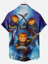 Load image into Gallery viewer, Halloween Pumpkin Head Musical Short Sleeve Shirt