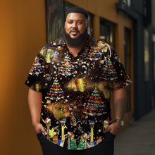 Load image into Gallery viewer, Men&#39;s  Christmas carnival printed  Plus Size Short Sleeve Shirt