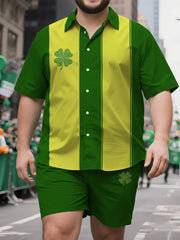 Men's XL Abstract St. Patrick's Day Design Short Sleeve Shirt and Shorts