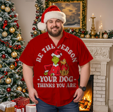 Simple Casual Christmas Shirt with Plus Size Options for Men