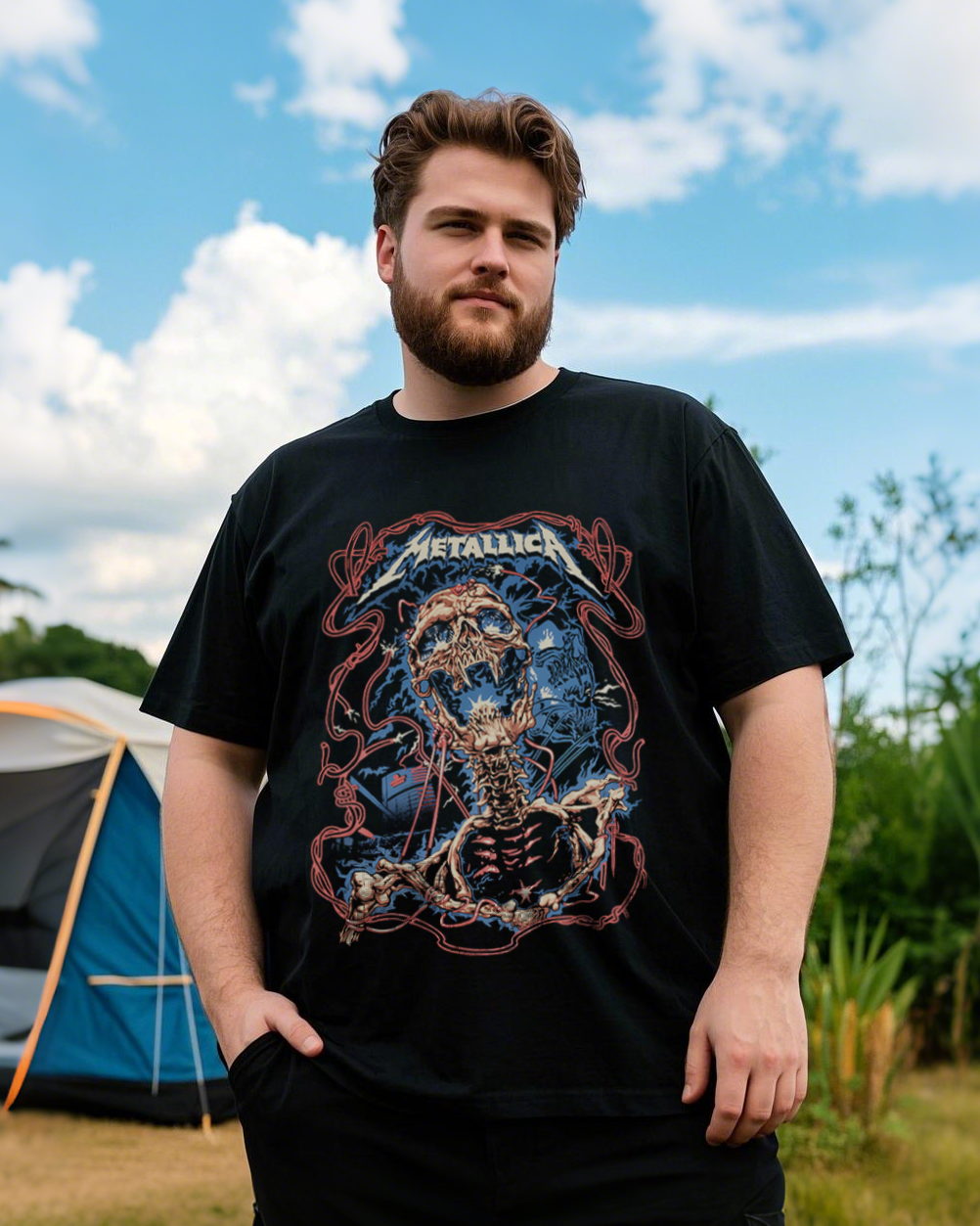 Plus Size Summer Casual Printed 100% Cotton T-Shirt