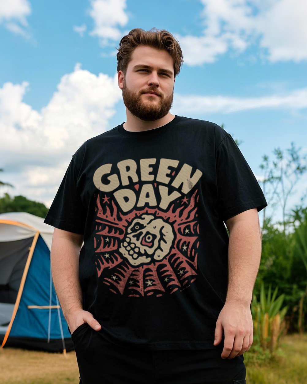 Black Breathable Plus-Size T-Shirt – Loose Flow Cotton Top with Trendy Summer Print