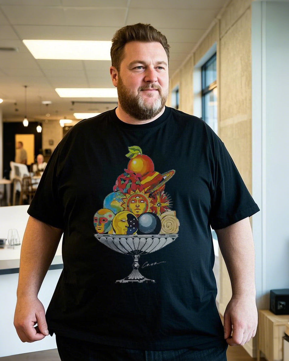 Classic Black Cotton T-Shirt for Men – Relaxed Regular Fit