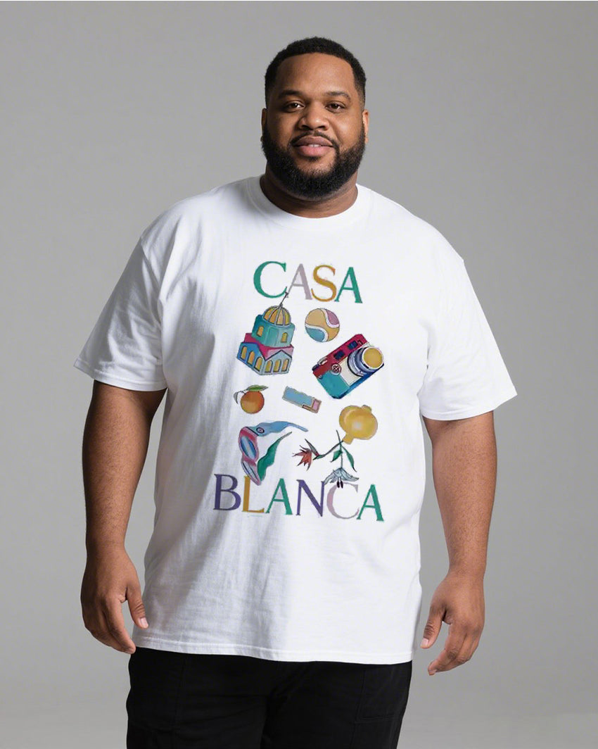 Men's Short Sleeve T-Shirt - Summer Loose Fit Heavyweight Cotton Tee