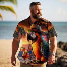 Load image into Gallery viewer, Men&#39;s Hawaiian Evening Print Plus Size Short Sleeve Shirt