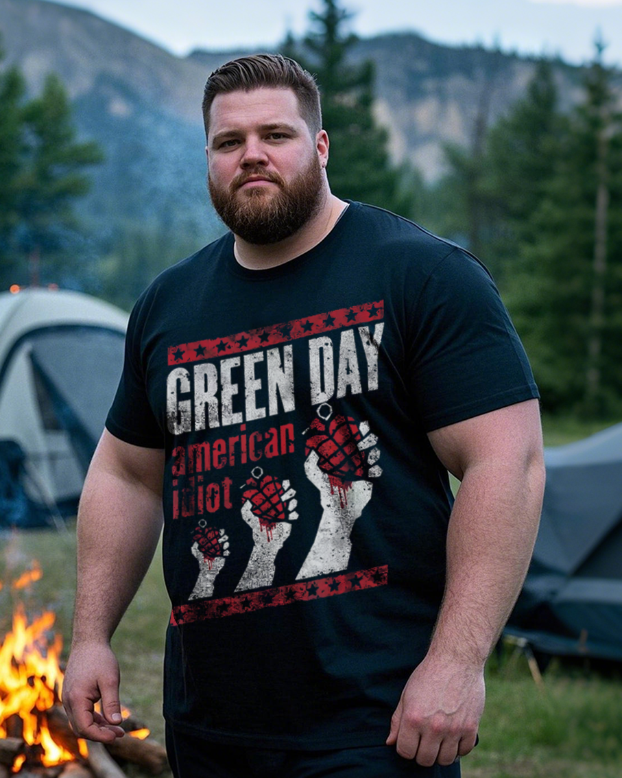 Plus Size men's Printed T-Shirt | 100% Cotton | Summer Casual Tee