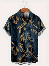 Load image into Gallery viewer, Tropical flowers Printed  Casual Men&#39;s Plus Size Short Sleeve Shirt