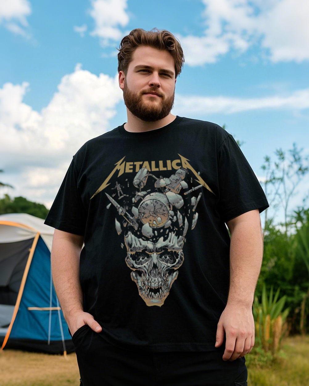 Men's Black Cotton T-Shirt – Relaxed Fit, Regular Sleeve, Summer Basic Tee