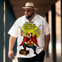 Load image into Gallery viewer, Men&#39;s Yosemite Sam Print Plus Size Short Sleeve Shirt