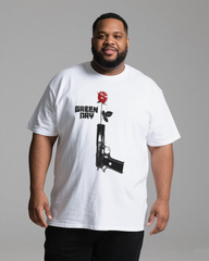 Summer White Casual Short-Sleeve Printed T-Shirt (100% Breathable Cotton, Plus Size