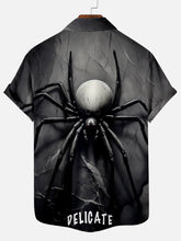 Load image into Gallery viewer, Men&#39;s Halloween Horror Movie Spider Pattern Short Sleeve Shirt