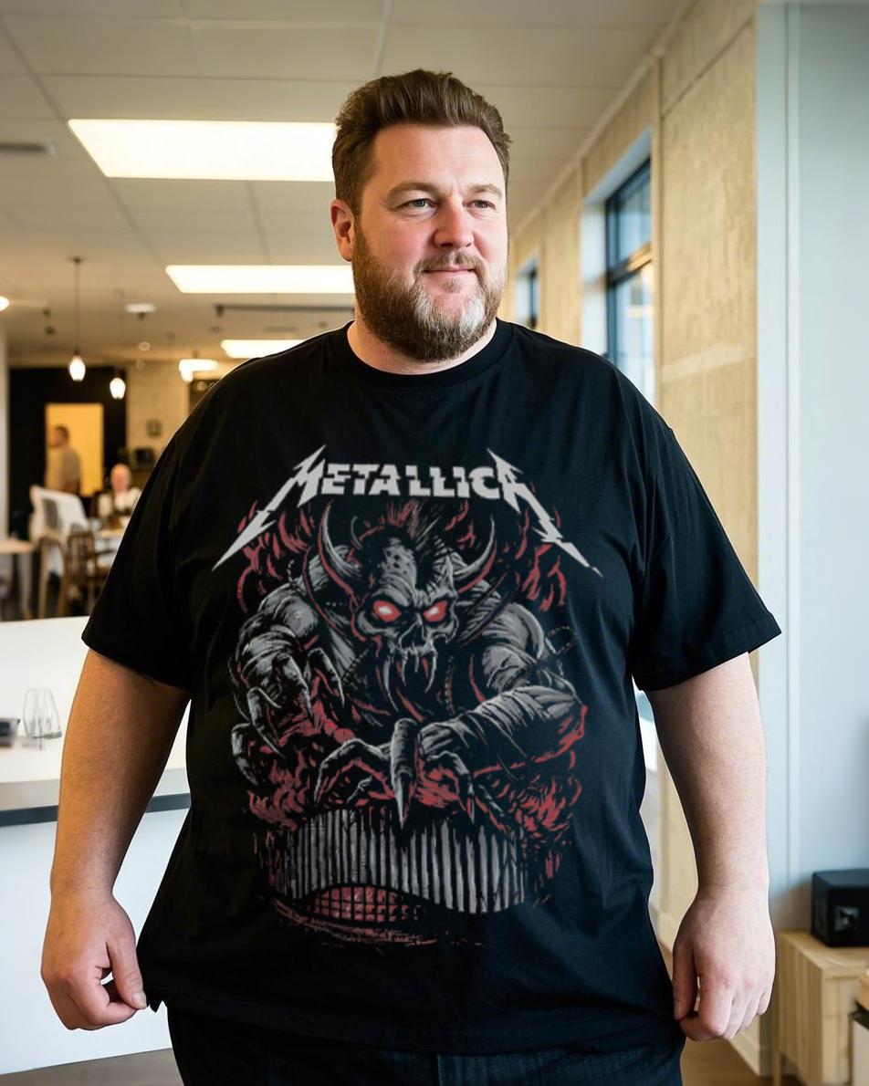 Men's Oversized Black Cotton T-Shirt – Breathable Summer Essential Tee