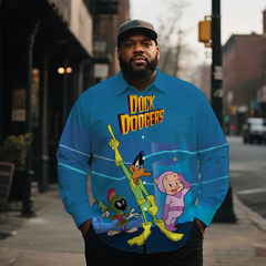 Men's Vintage Nostalgic Anime Duck Costume Printing Long Sleeve Shirt