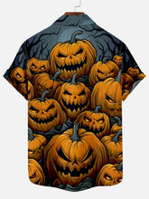 Load image into Gallery viewer, Halloween Pumpkin Illustration Men&#39;s Short Sleeve Shirt