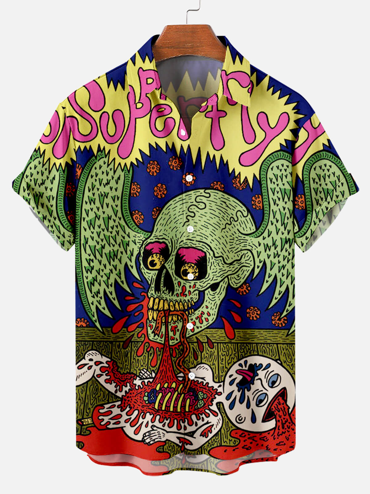 Halloween Horror Comic Poster Men's Short Sleeve Shirt