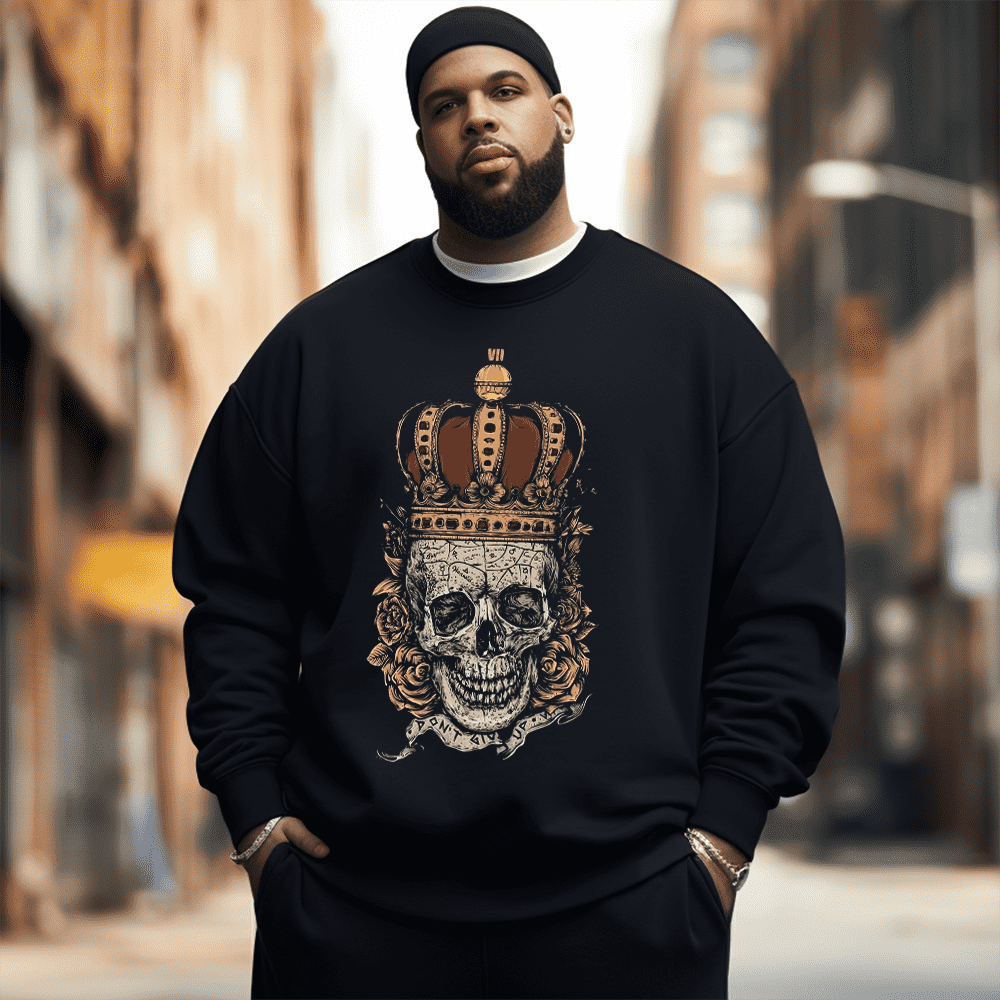 Funny Skeleton Men's Plus Size Sweatshirt