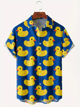 Load image into Gallery viewer, Funny Ducks Printed  Casual Men&#39;s Plus Size Short Sleeve Shirt