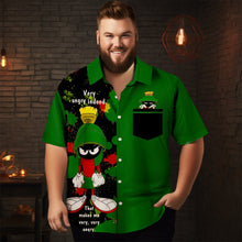 Load image into Gallery viewer, Men&#39;s Christmas Cartoon  printed  Plus Size Short Sleeve Shirt