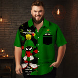 Men's Christmas Cartoon  printed  Plus Size Short Sleeve Shirt