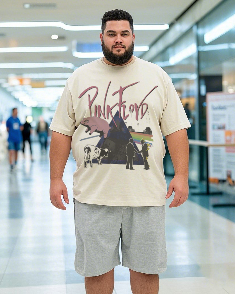 Plus-Size Men's Summer Casual Short-Sleeve Printed T-Shirt – Soft & Skin-Friendly