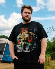 Men's Oversized Graphic T-Shirt 100% Soft Cotton Summer T-Shirt | Plus Size Casual V-Neck Top