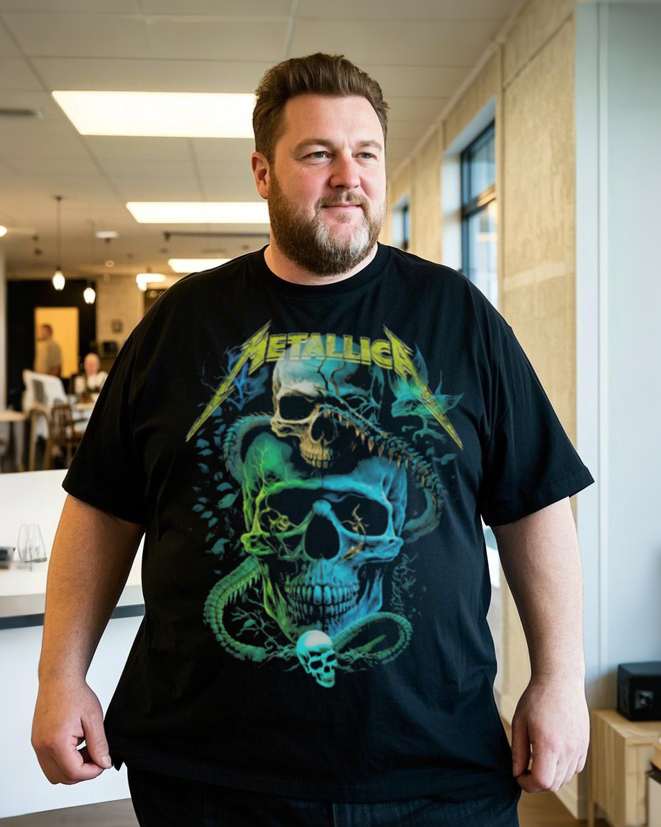 Men's Heavyweight Cotton Short Sleeve T-Shirt (Summer Loose Fit)