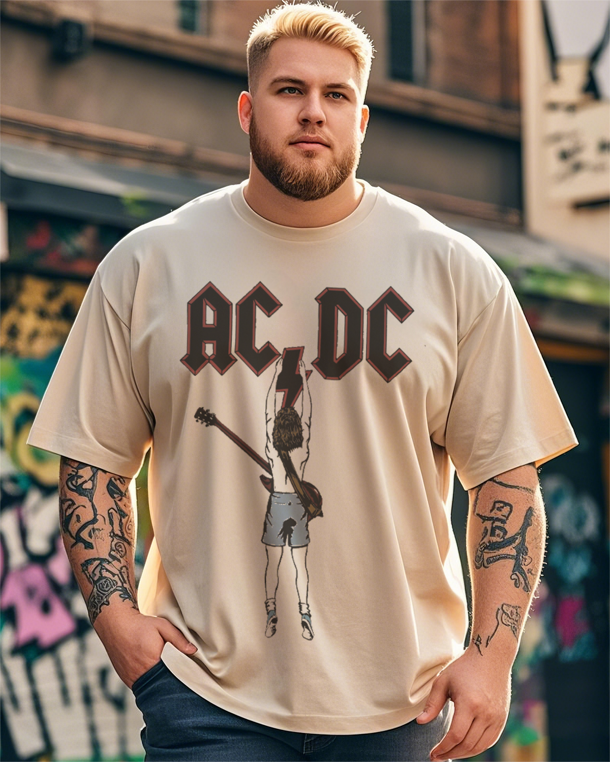 Men's Short Sleeve T-Shirt - Summer Loose Fit Heavyweight Cotton Tee