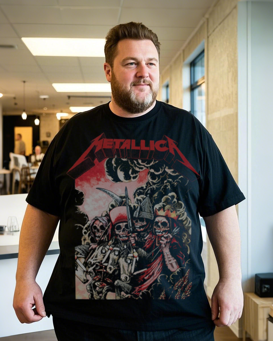 Men's Cotton Letter Print Short Sleeve T-Shirt (Spring/Summer)