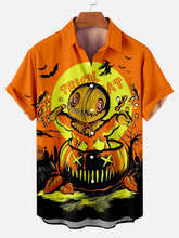 Load image into Gallery viewer, Halloween Trick or Treat Pumpkin Print Men&#39;s Short Sleeve Shirt