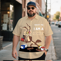 Men's Casual Nostalgic Anime Genius Costume Printing Short Sleeve Shirt