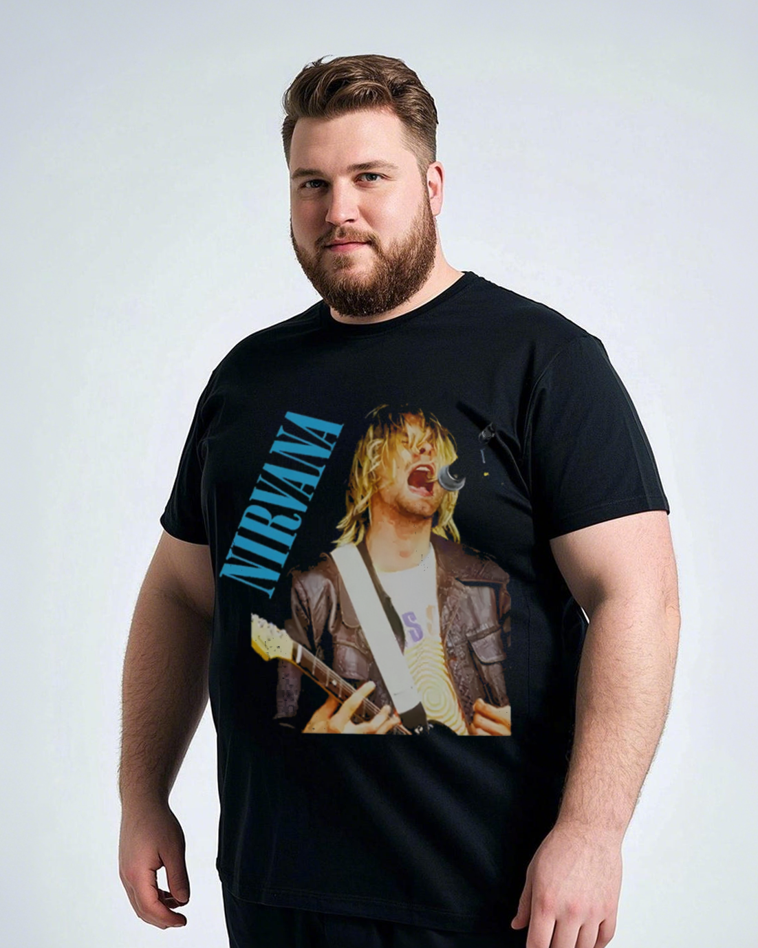 Men's Oversized Graphic T-Shirt 100% Soft Cotton Summer T-Shirt | Plus Size Casual V-Neck Top