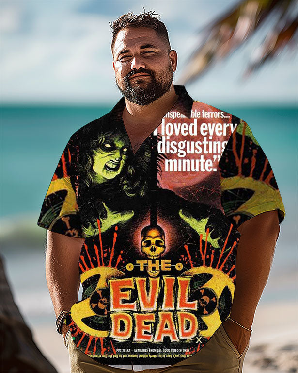 Halloween Evil Horror Men Plus Size Short Sleeve Shirt