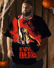 Load image into Gallery viewer, Halloween Scape From Evil Horror Men Plus Size Short Sleeve Shirt