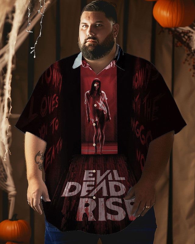 Halloween Scary Evil Rise Men Plus Size Short Sleeve Shirt