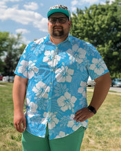 Load image into Gallery viewer, Hibiscus Classic Hawaiian Men Plus Size Short Sleeve Shirt