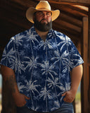 King Of Summer Style Hawaiian Men Plus Size Short Sleeve Shirt