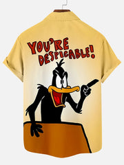 Men's Duck Print Plus Size Short Sleeve Shirt