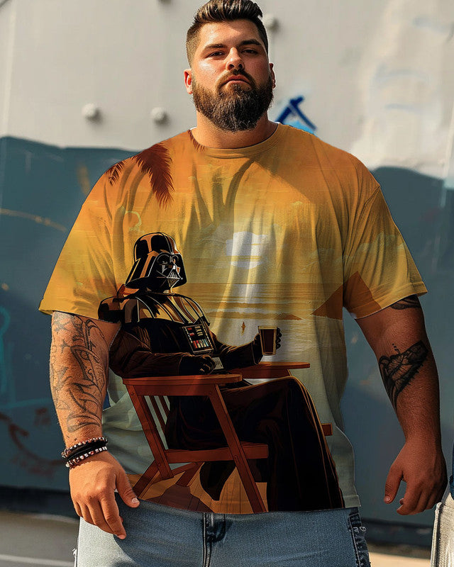 Retro Dark Side Beach Men Plus Size Short Sleeve T-shirt