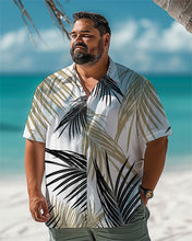 Load image into Gallery viewer, Simple Vacation Palm Leaf Hawaiian Men Plus Size Short Sleeve Shirt