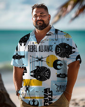 Load image into Gallery viewer, Retro Space Hot Movie Printed Men&#39;s Plus Size  Short Sleeve Shirt