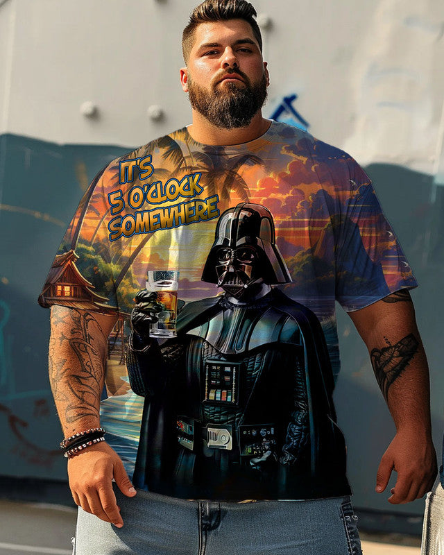Sunset 5 Oclock Somewhere Armed Warriors Men Plus Size Short Sleeve T-shirt