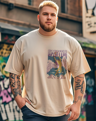 Plus Size Summer Casual Printed 100% Cotton T-Shirt