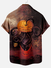 Load image into Gallery viewer, Halloween Pumpkin Octopus Scary Monster Short Sleeve Shirt