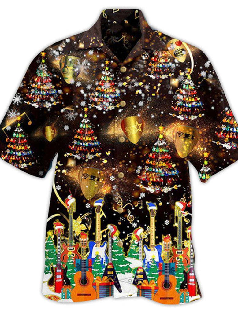 Men's  Christmas carnival printed  Plus Size Short Sleeve Shirt