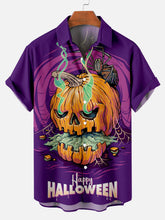 Load image into Gallery viewer, Halloween Illustration Print Men&#39;s Short-Sleeved Shirt