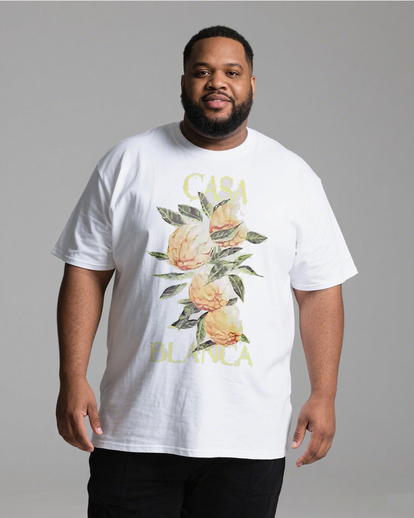 Plus Size men's Printed T-Shirt | 100% Cotton | Summer Casual Tee